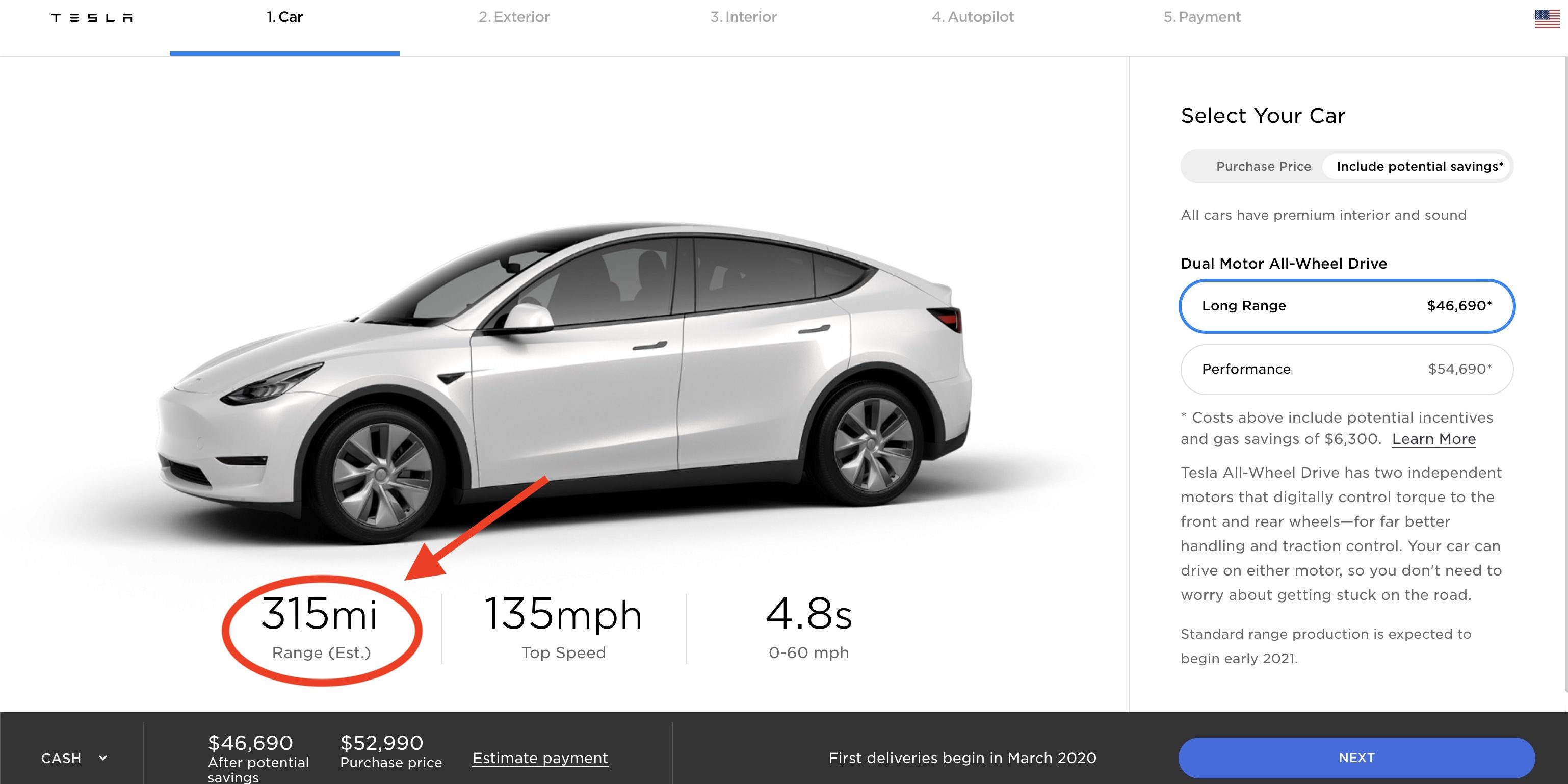 Tesla increases Model Y range to 315 miles, production ...