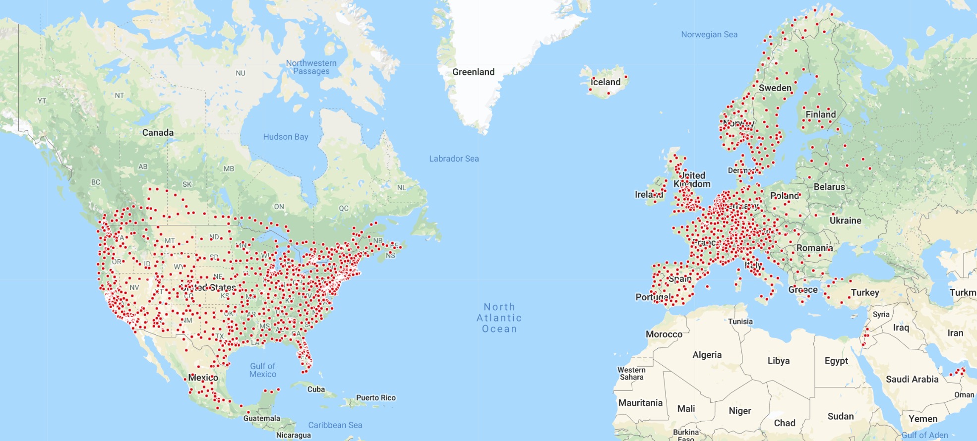 Tesla charger map