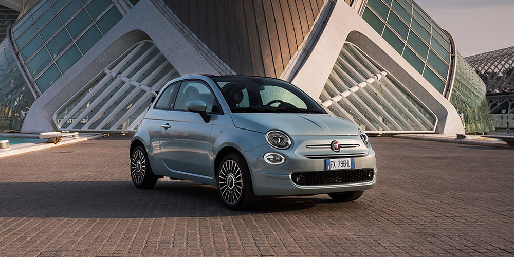 This is the new hybrid version of the Fiat 500.