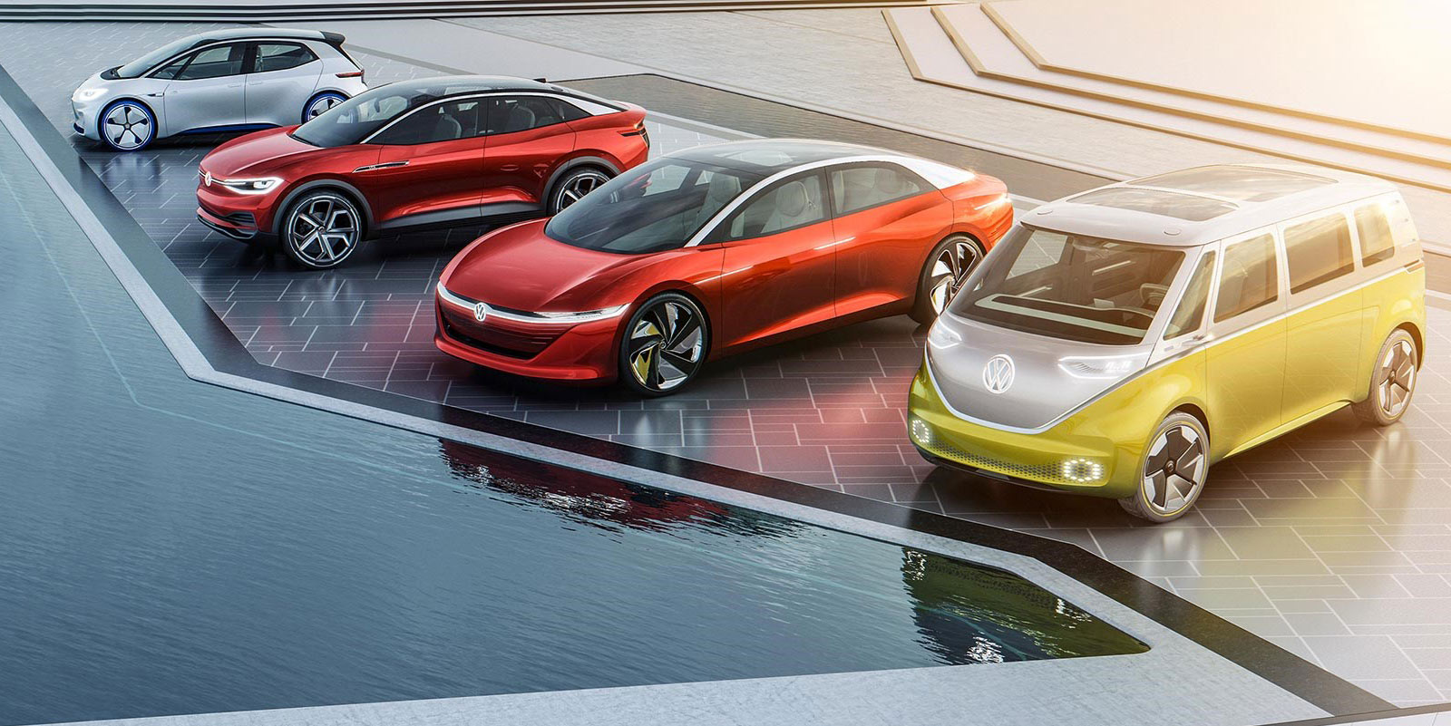 vw race tesla investments electric cars self driving