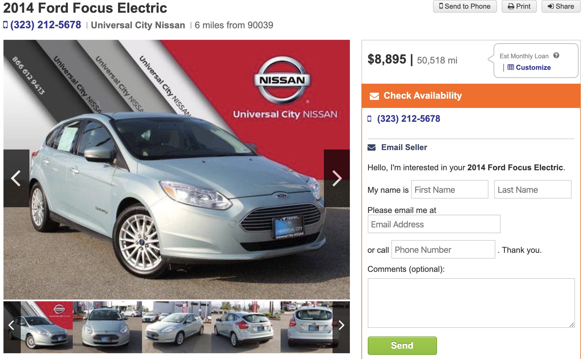 2020 ford deals focus electric range