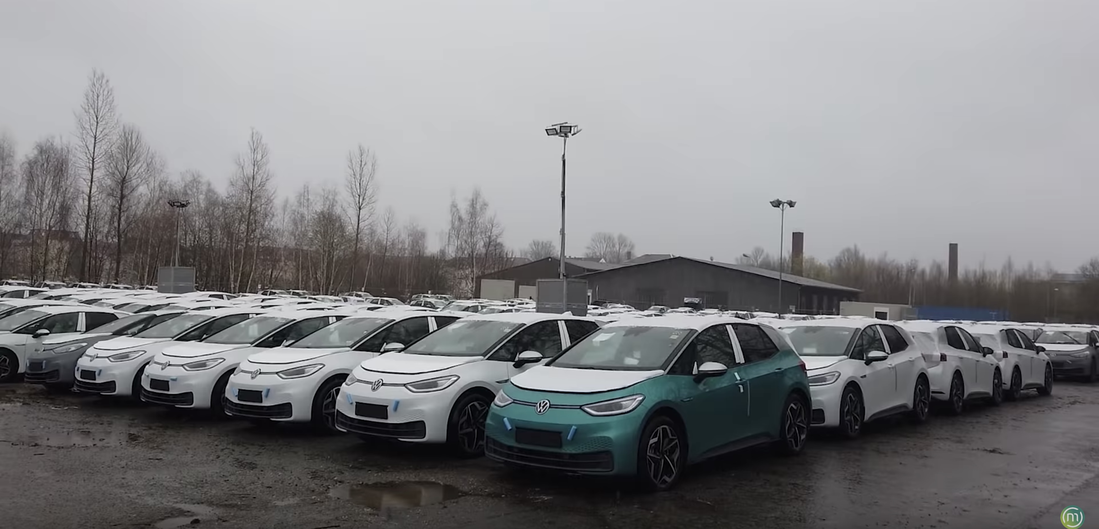 VW ID.3 thousands of electric cars spotted being stockpiled in Germany