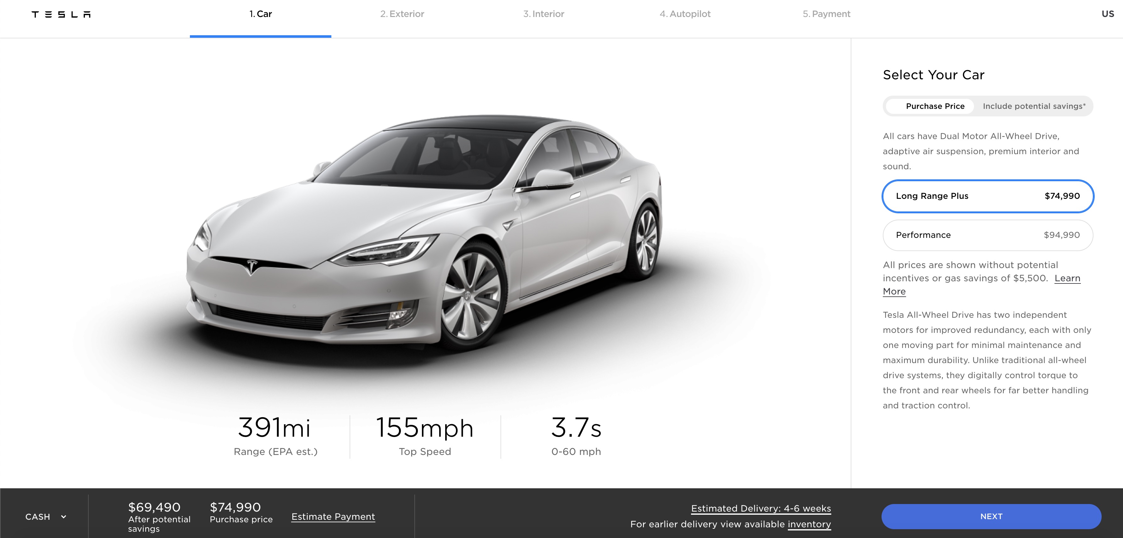 Tesla model online 3 price 2020