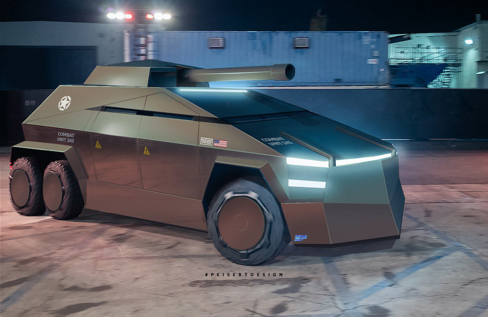 Tesla Cybertruck Gets Turned Into Electric Military Vehicle In Crazy ...