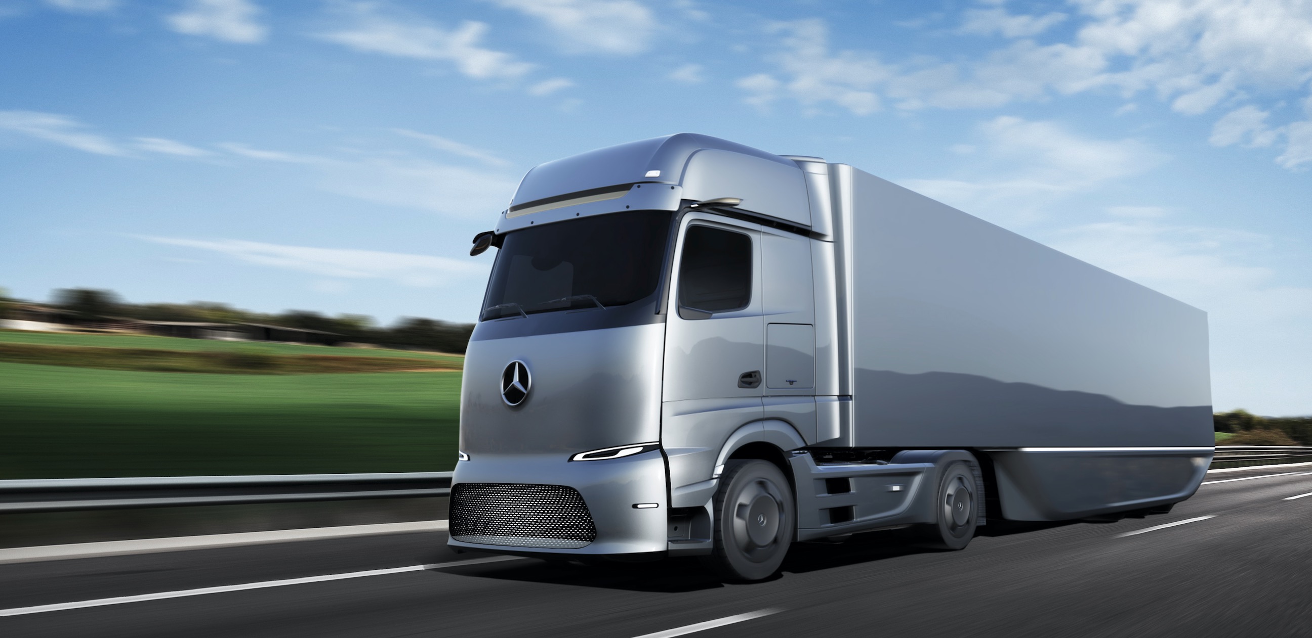 MercedesBenz unveils eActros LongHaul electric truck and concept fuel