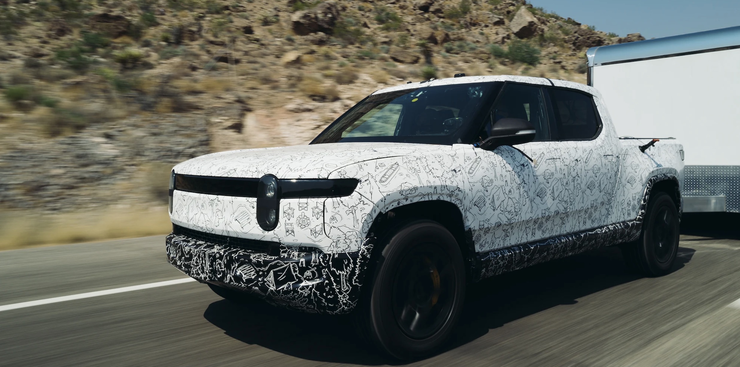photo of Rivian releases R1T electric pickup towing testing footage in insane 118º F heat image