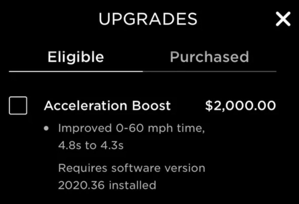 Tesla Model Y acceleration boost