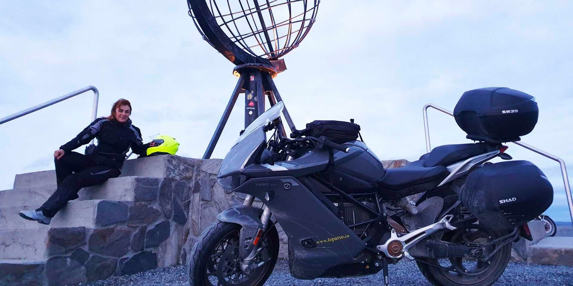 photo of Rider covers 7,000 km to Arctic tip of Europe on her Zero SR/S electric motorcycle image