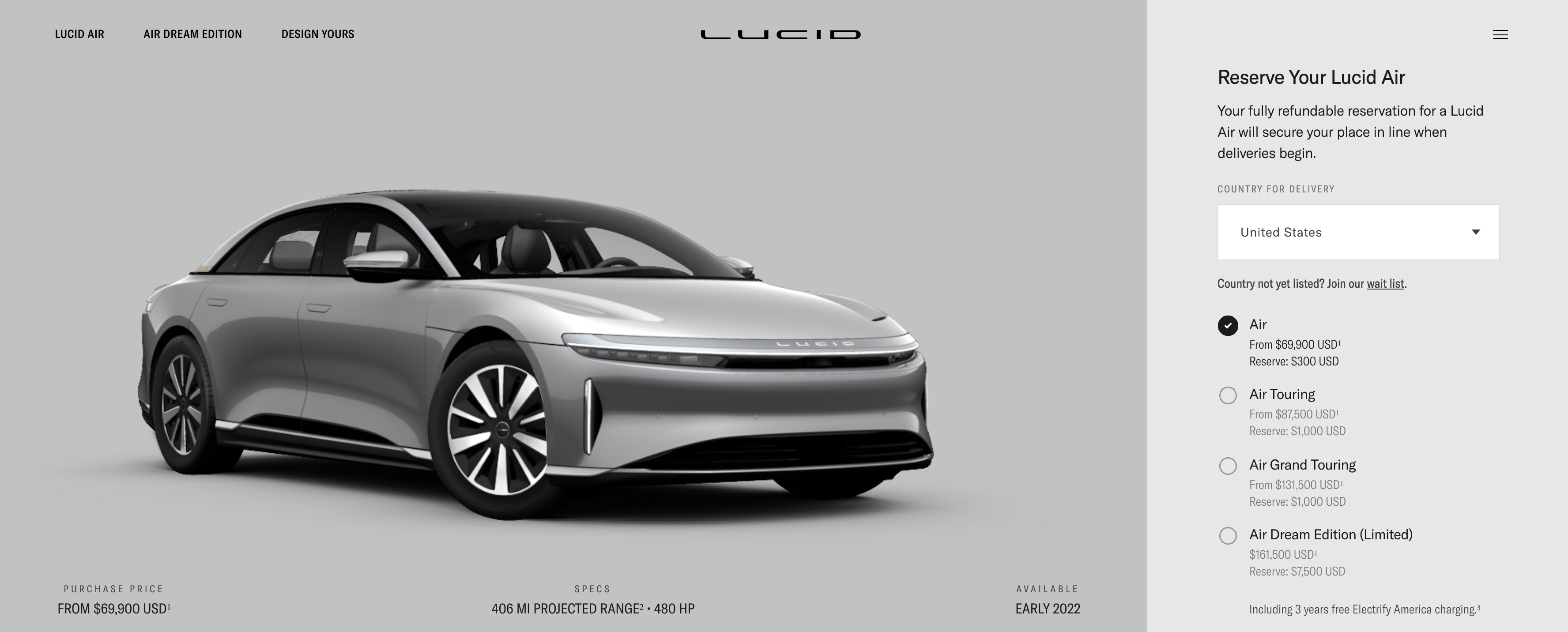 Lucid confirms base Air at 69 900 beating Tesla by just 4 miles