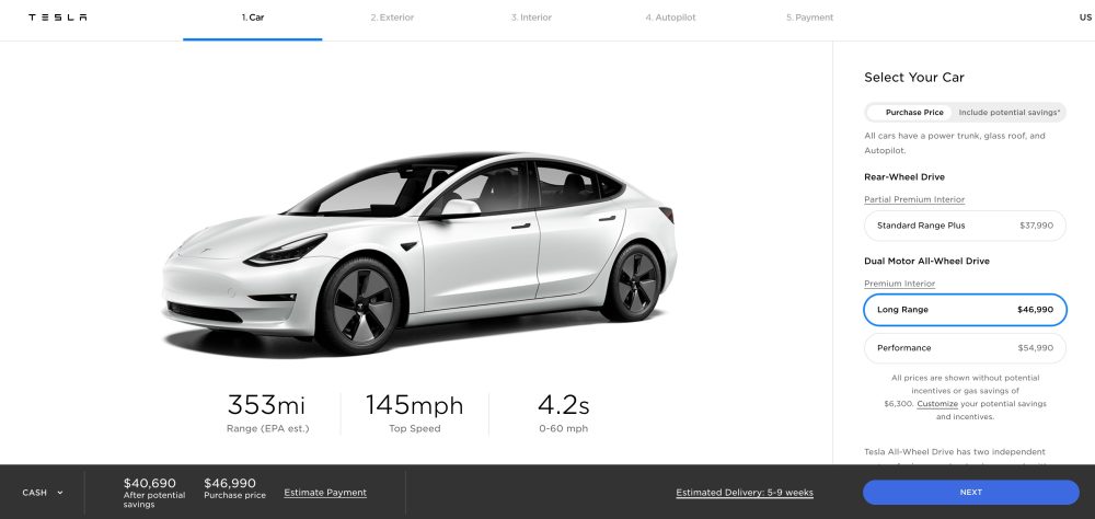 Tesla officially launches Model 3 2021 refresh with more range and