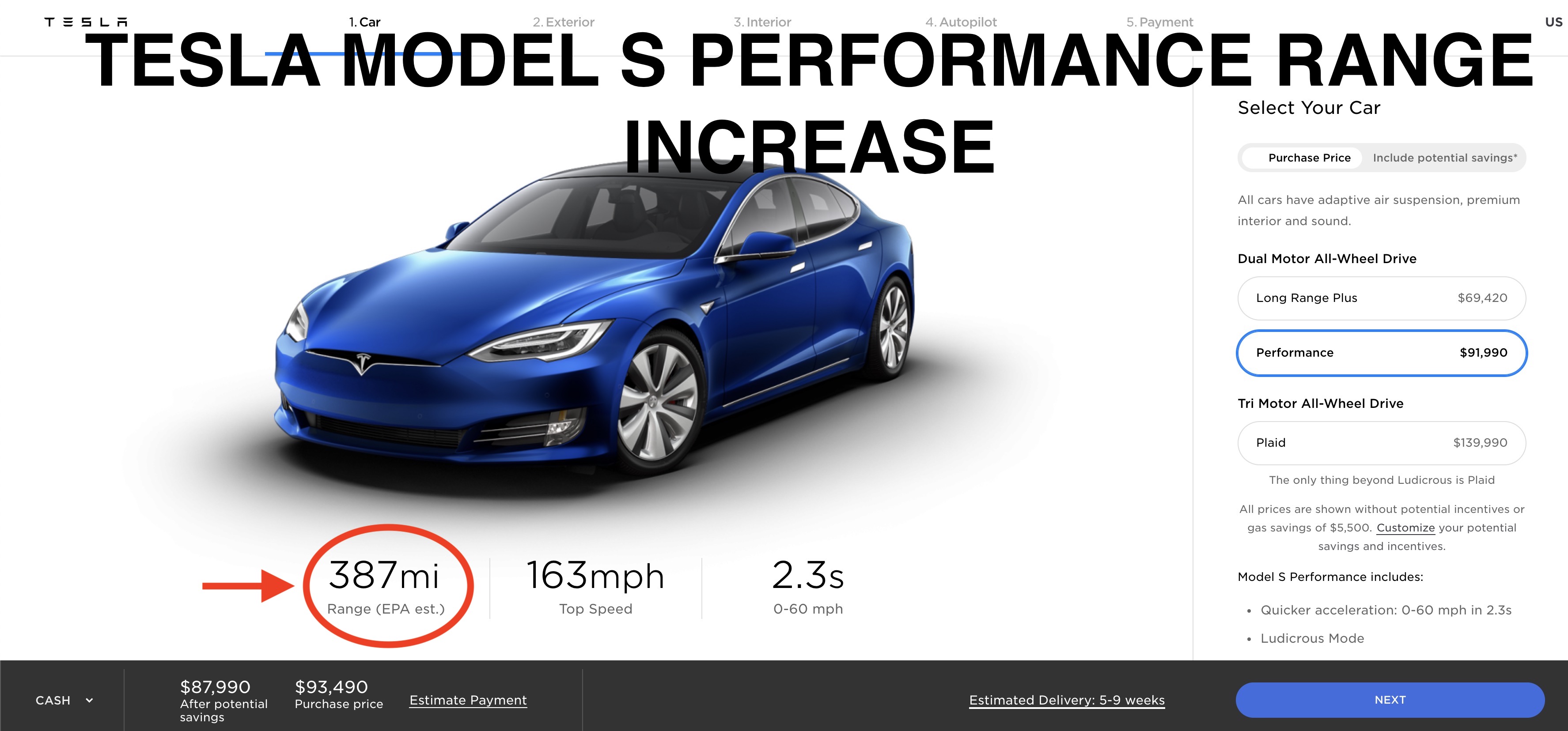Tesla Gives Big Range Increase To Model S Performance Electrek