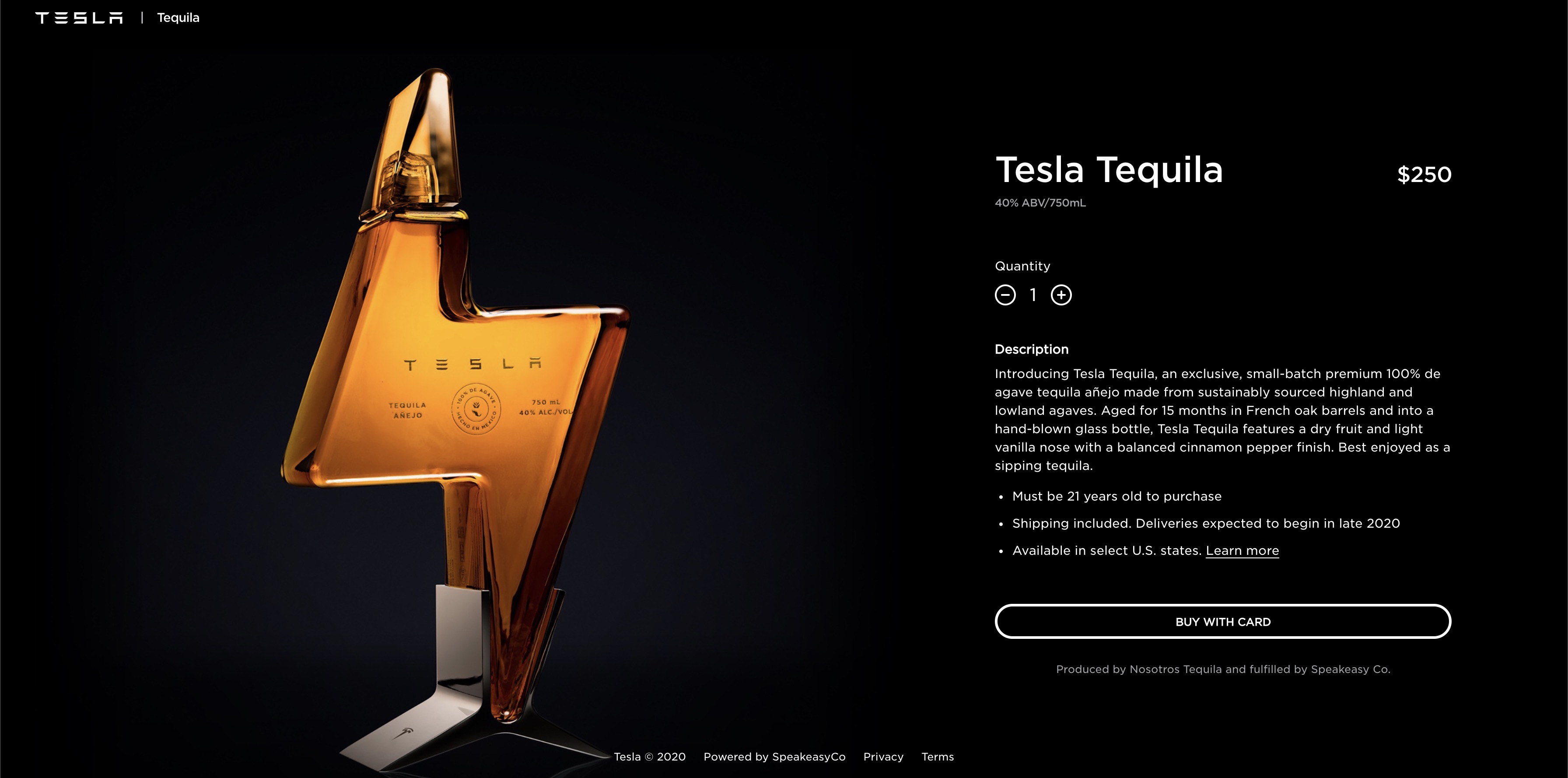 Tesla launches own tequila with crazylooking bottle and high price tag