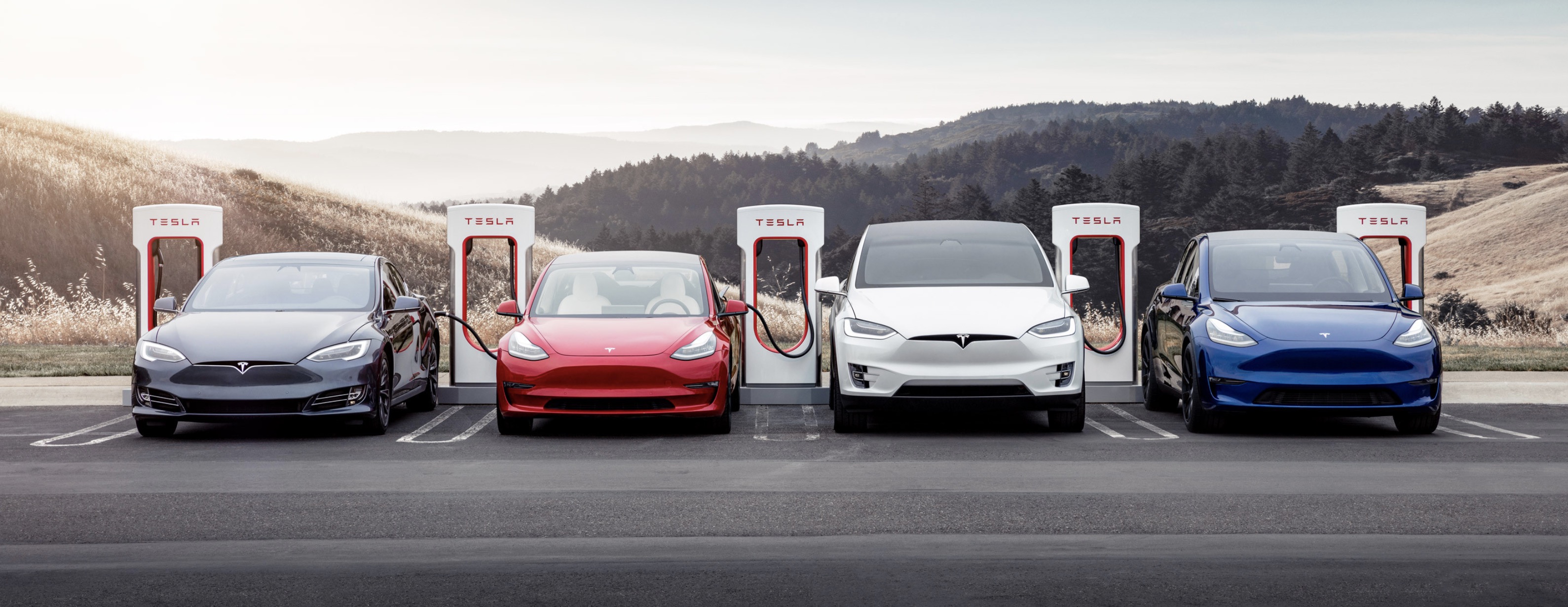 Tesla hero Supercharger charging