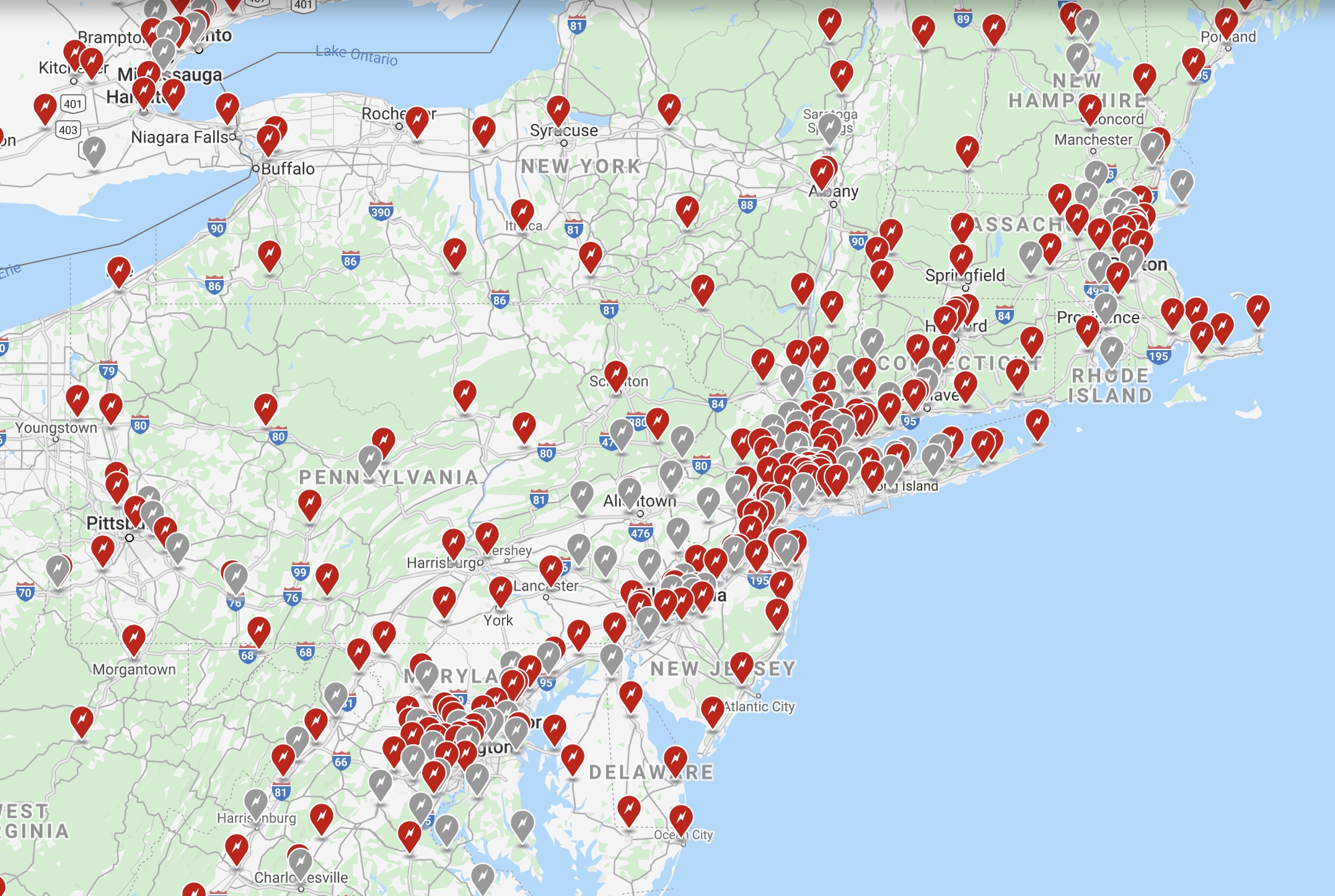 Tesla unveils new map of Supercharger stations, adds stations