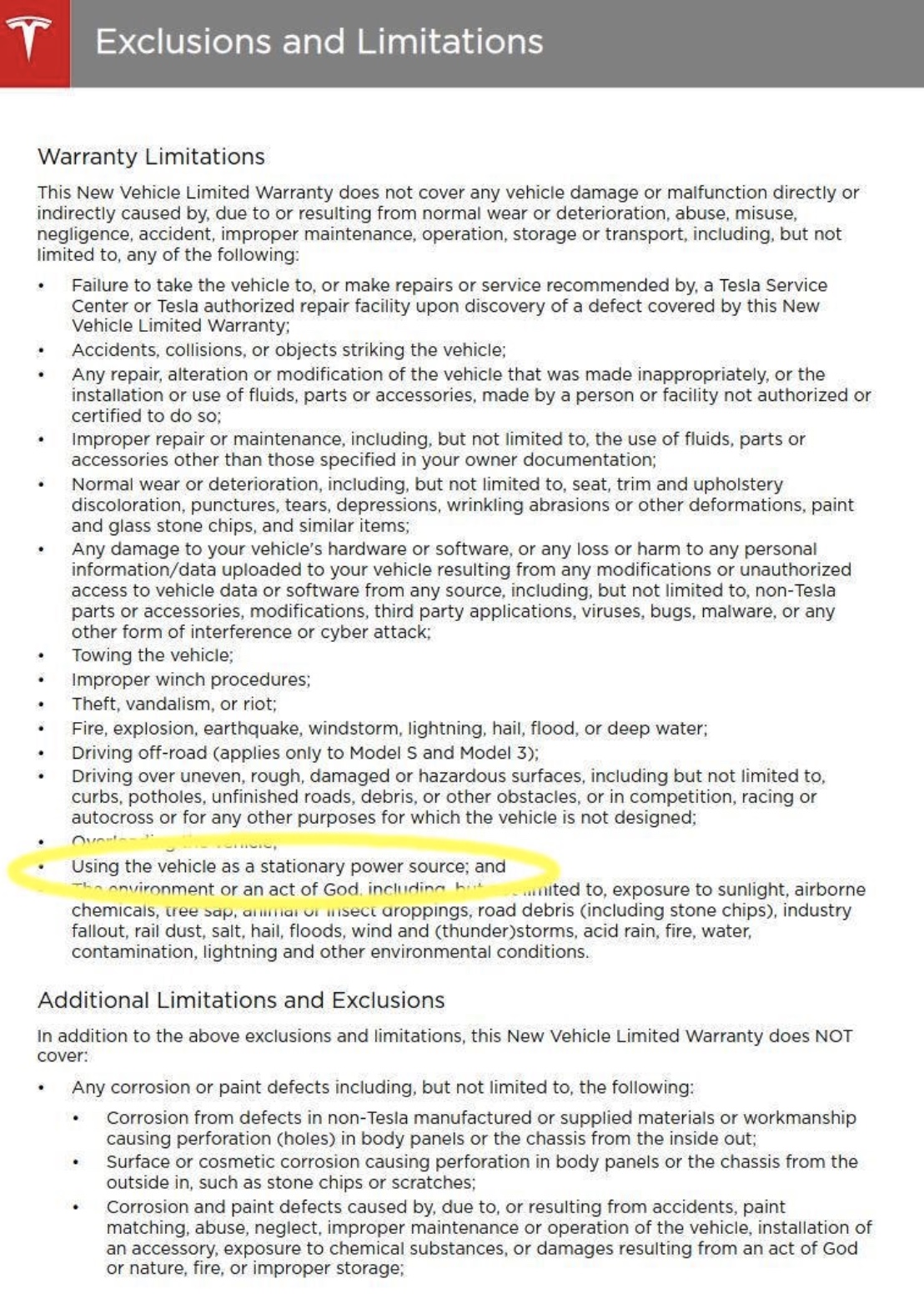 Tesla voids your warranty if you try to power your home with your