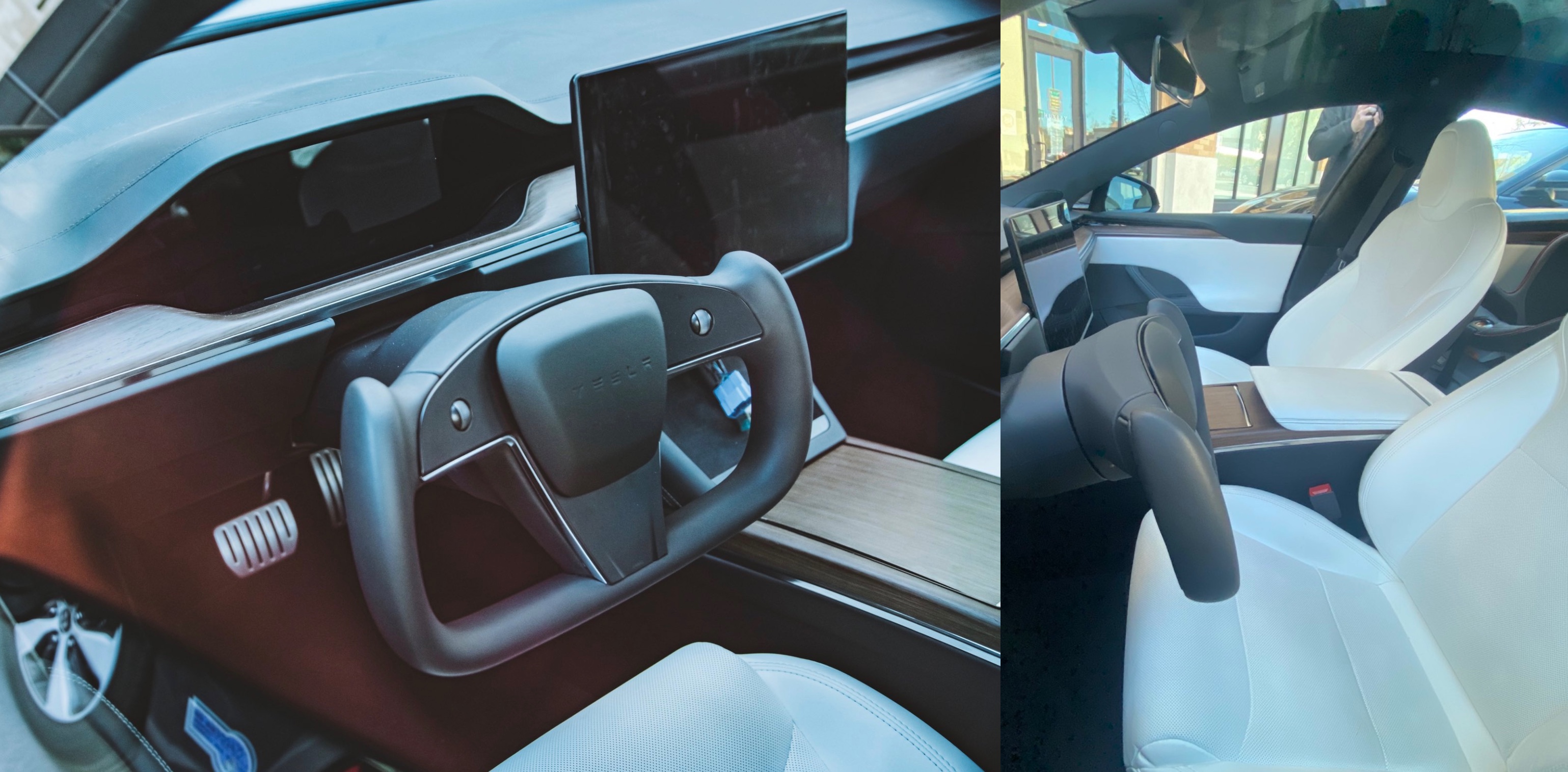 Tesla's controversial 'yoke' steering wheel spotted in the wild for the