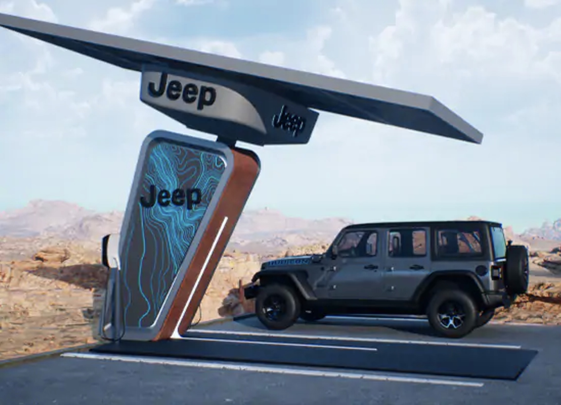 Jeep teases new Wrangler allelectric BEV concept vehicle to be