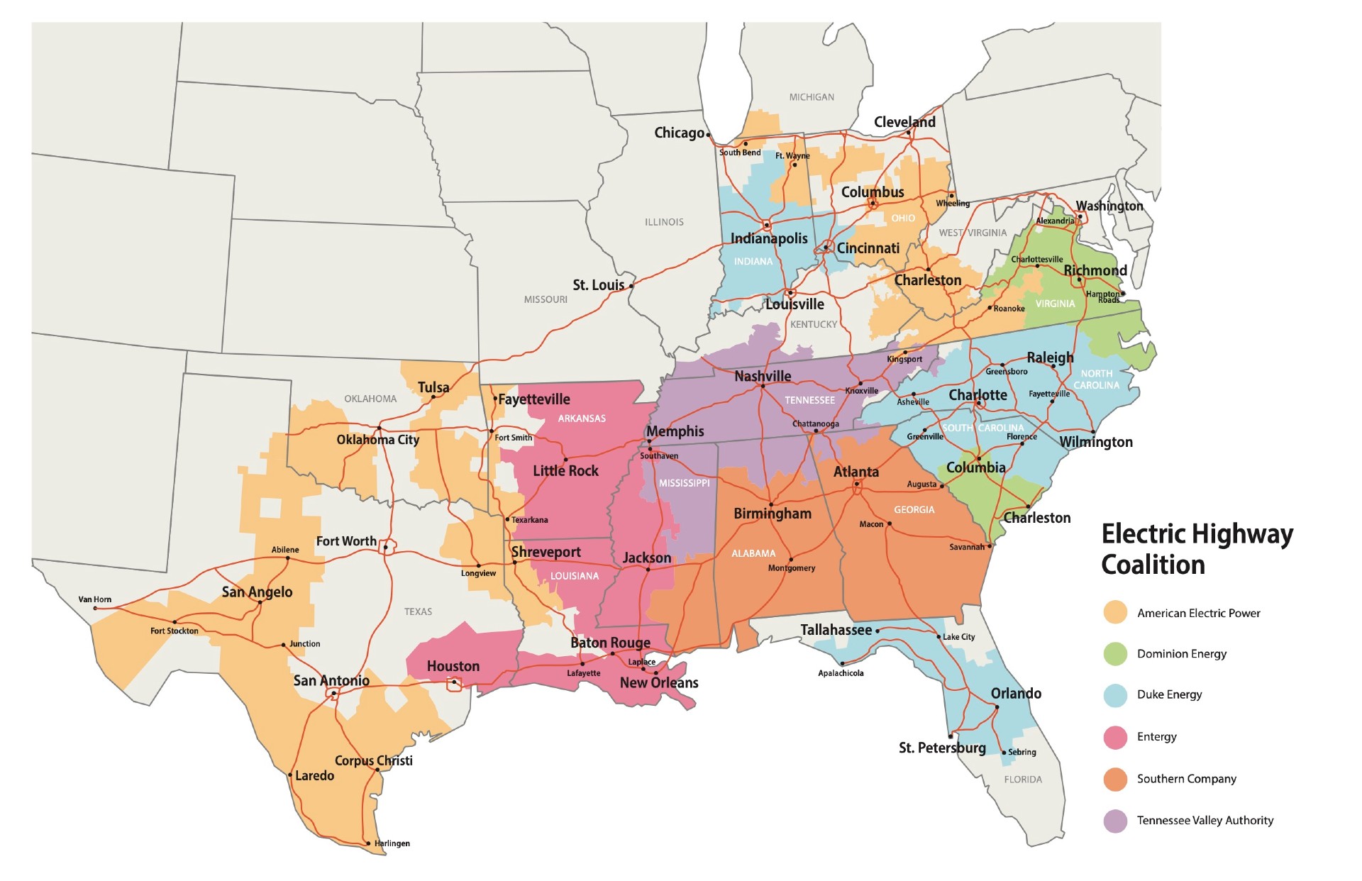 Six US utilities form Electric Highway Coalition in Southeast, Midwest