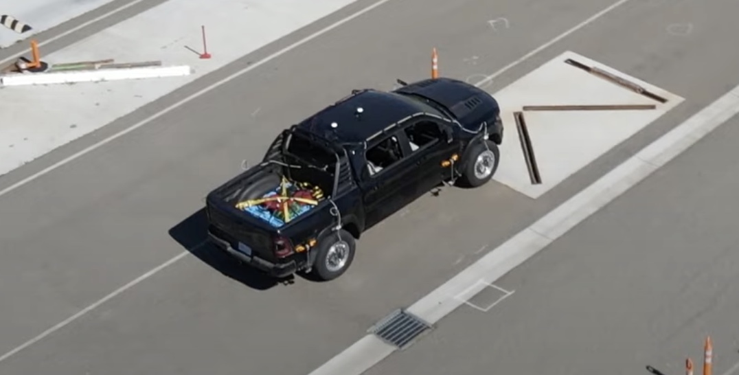 Ram TRX truck was spotted on Tesla's test track, potentially ...