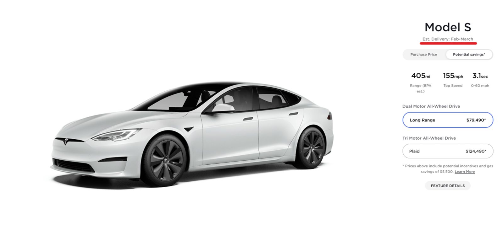 Tesla Model S delivery