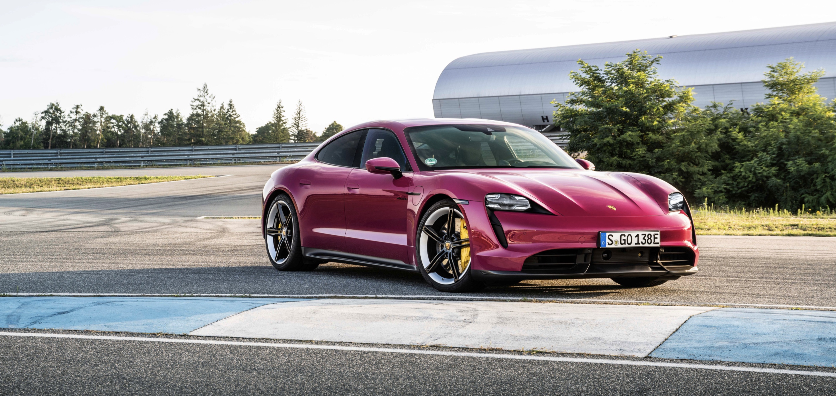 pink porsche electric car