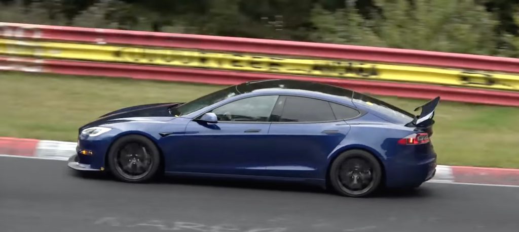 Tesla tests new Model S Plaid prototype with stunning active aero-brake  spoiler
