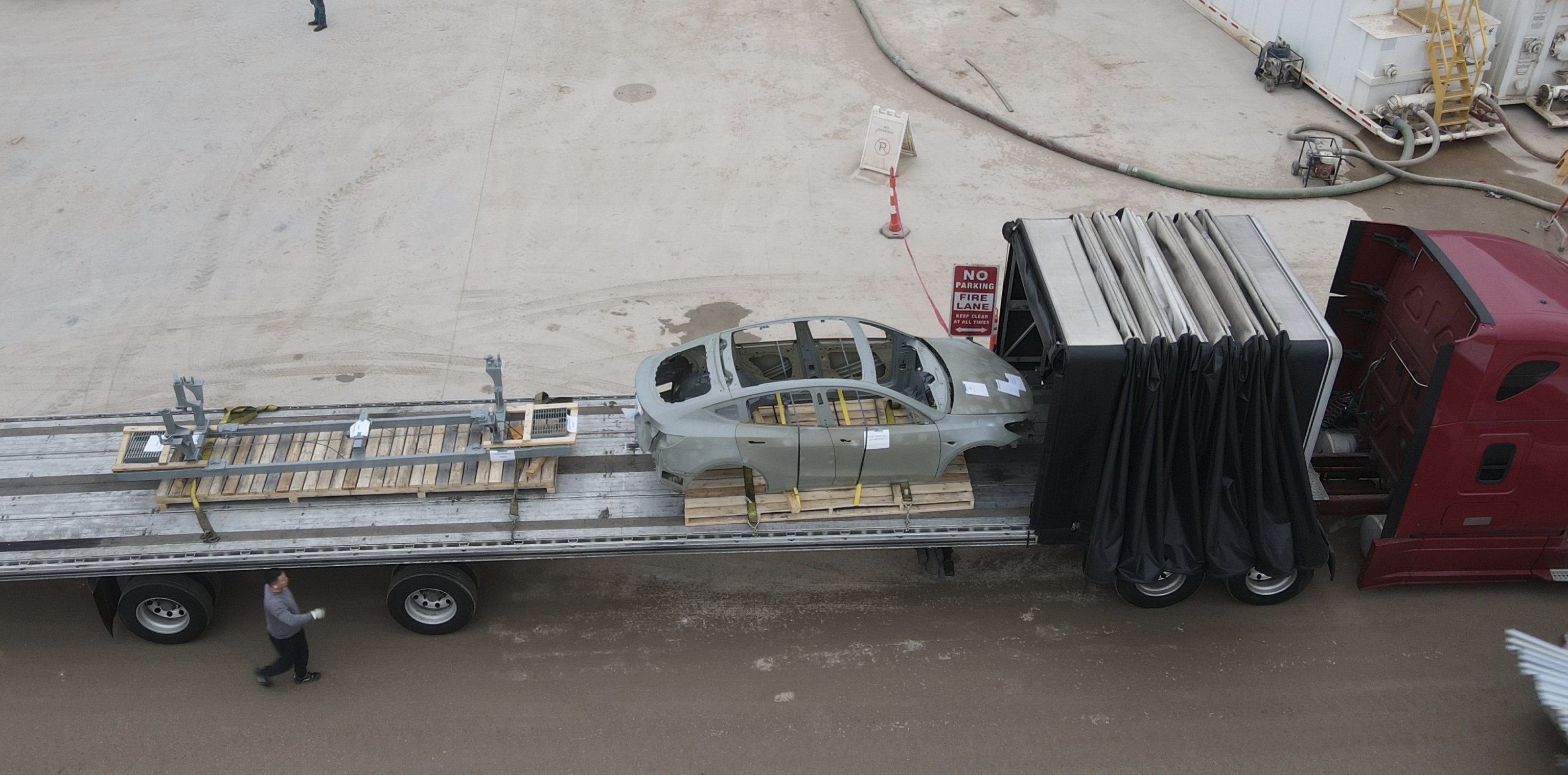 Tesla Model Y body for structural battery pack spotted at Gigafactory Texas 