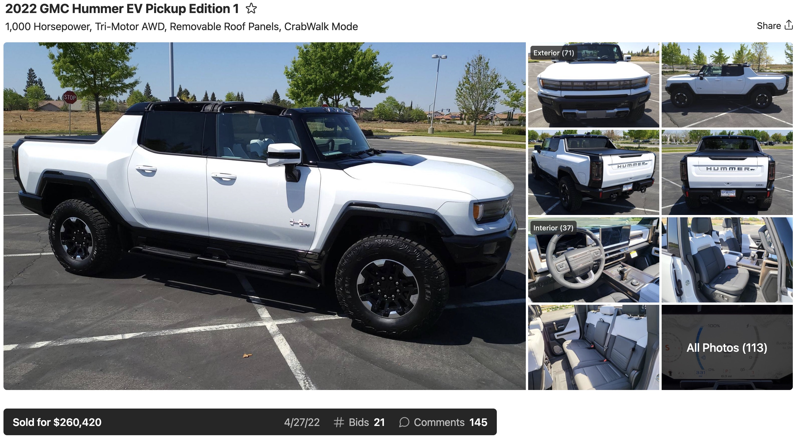 Hummer ev deals price tag