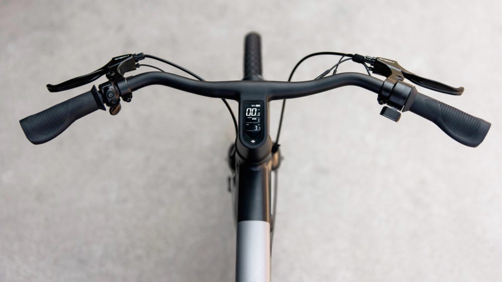 bird v-frame e-bike top down with LCD display