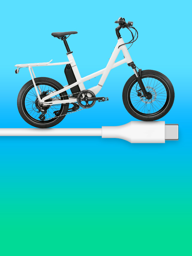 E-bike on a USB-C cable