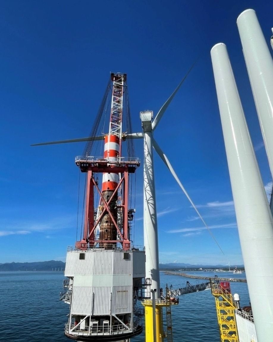 Japan's first offshore wind farm installs its first turbine Electrek