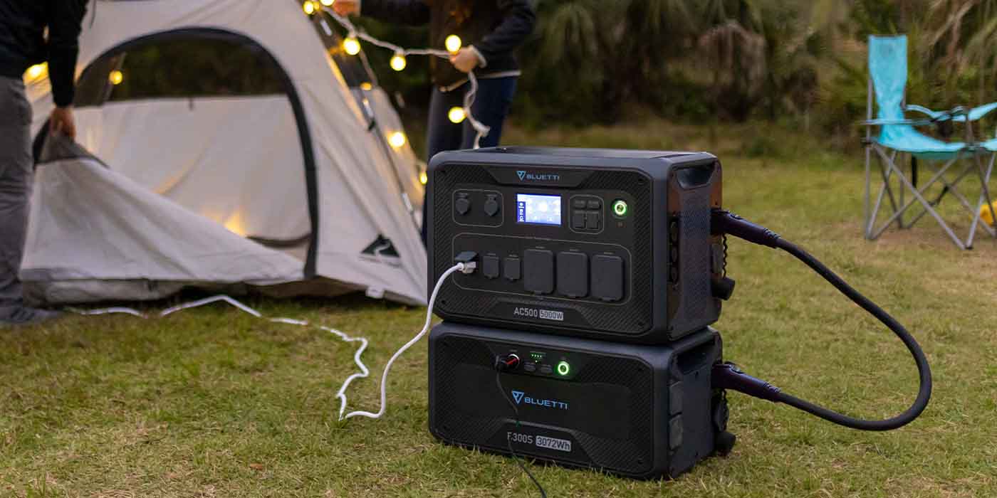 The BLUETTI AC500 portable power station offers up to 18,432Wh