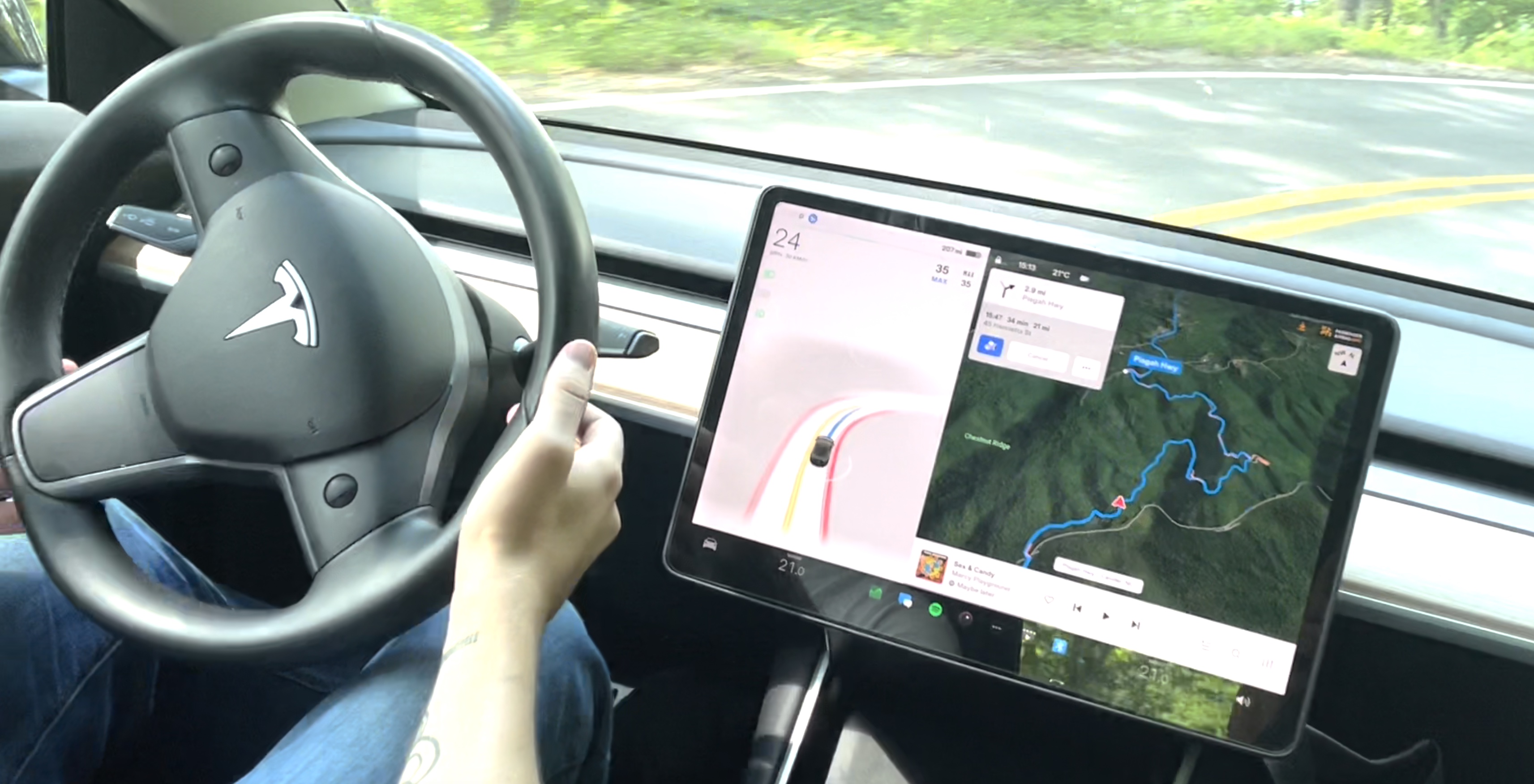 Tesla model self deals driving