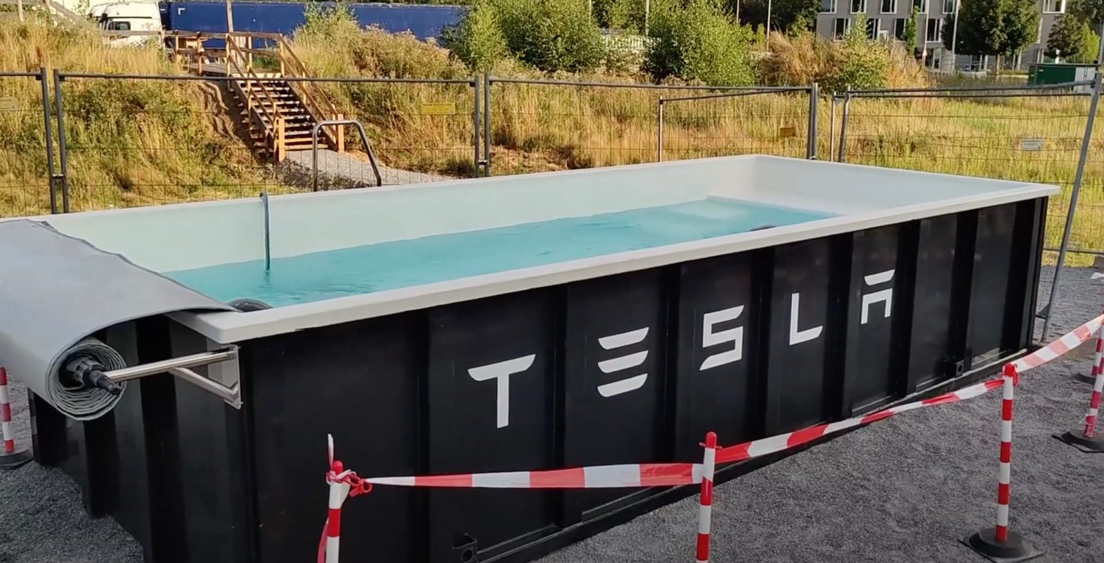 Tesla Swimming pool Supercharger