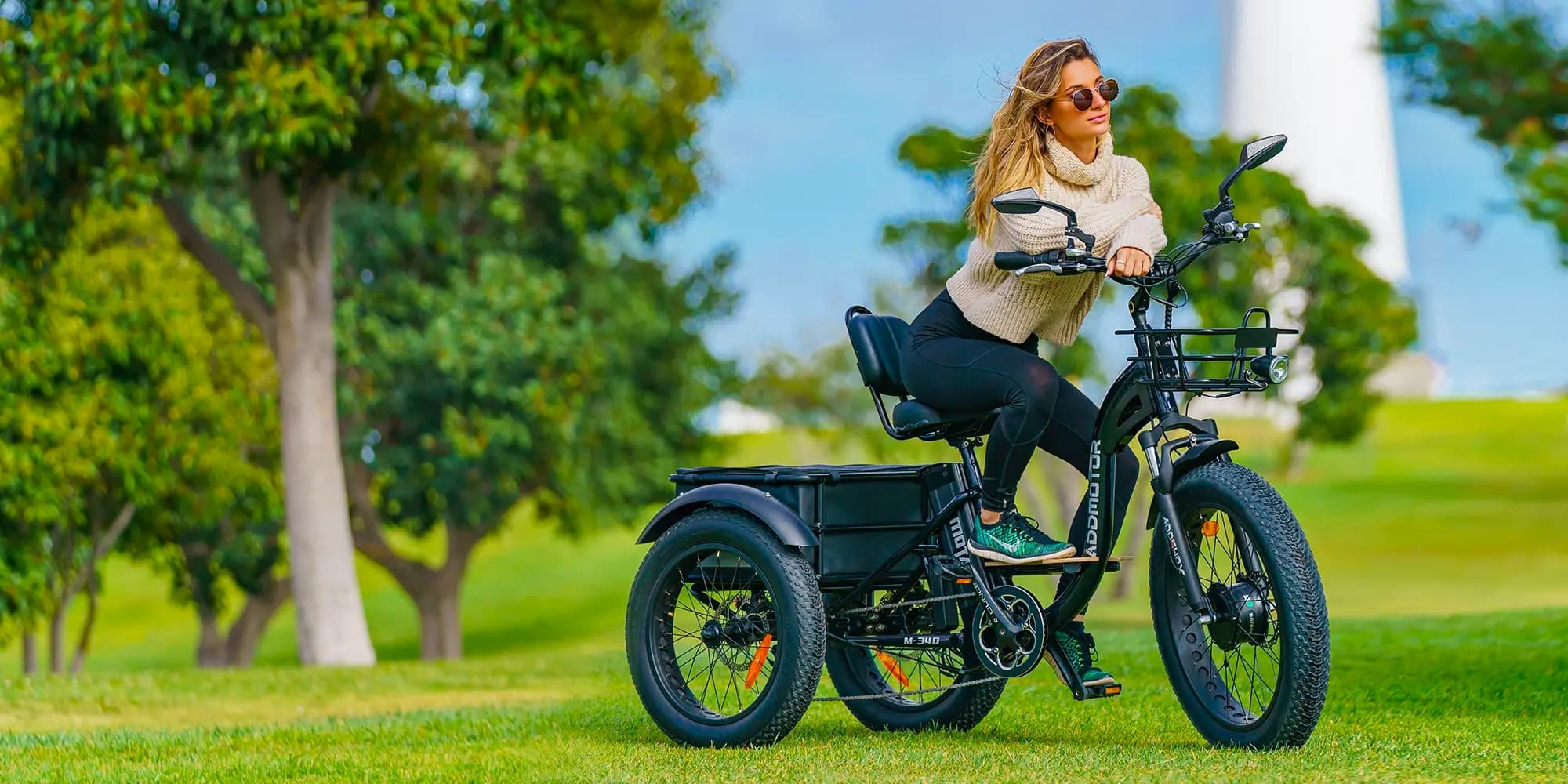 Addmotor M 340 fat tire electric trike gets big battery upgrade