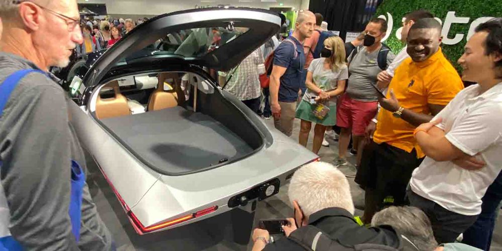 Aptera Motorcycle Aptera publicly debuts gamma version of its solar electric vehicle