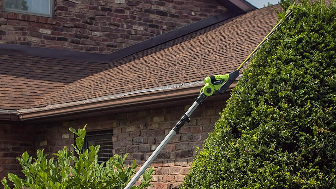 photo of Earthwise pole hedge trimmer with nearly 10-feet of reach falls to $97 in New Green Deals image