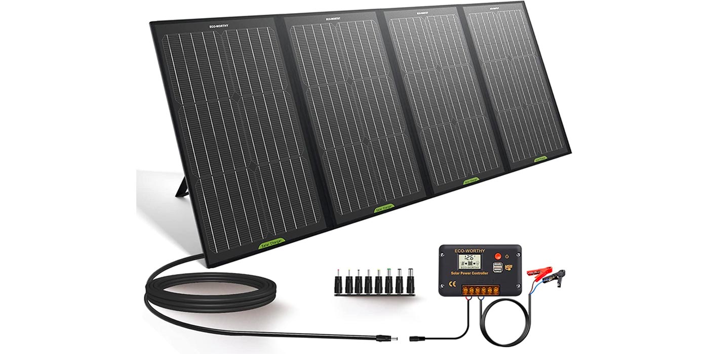 Foldable solar panel with charge controller $140, more