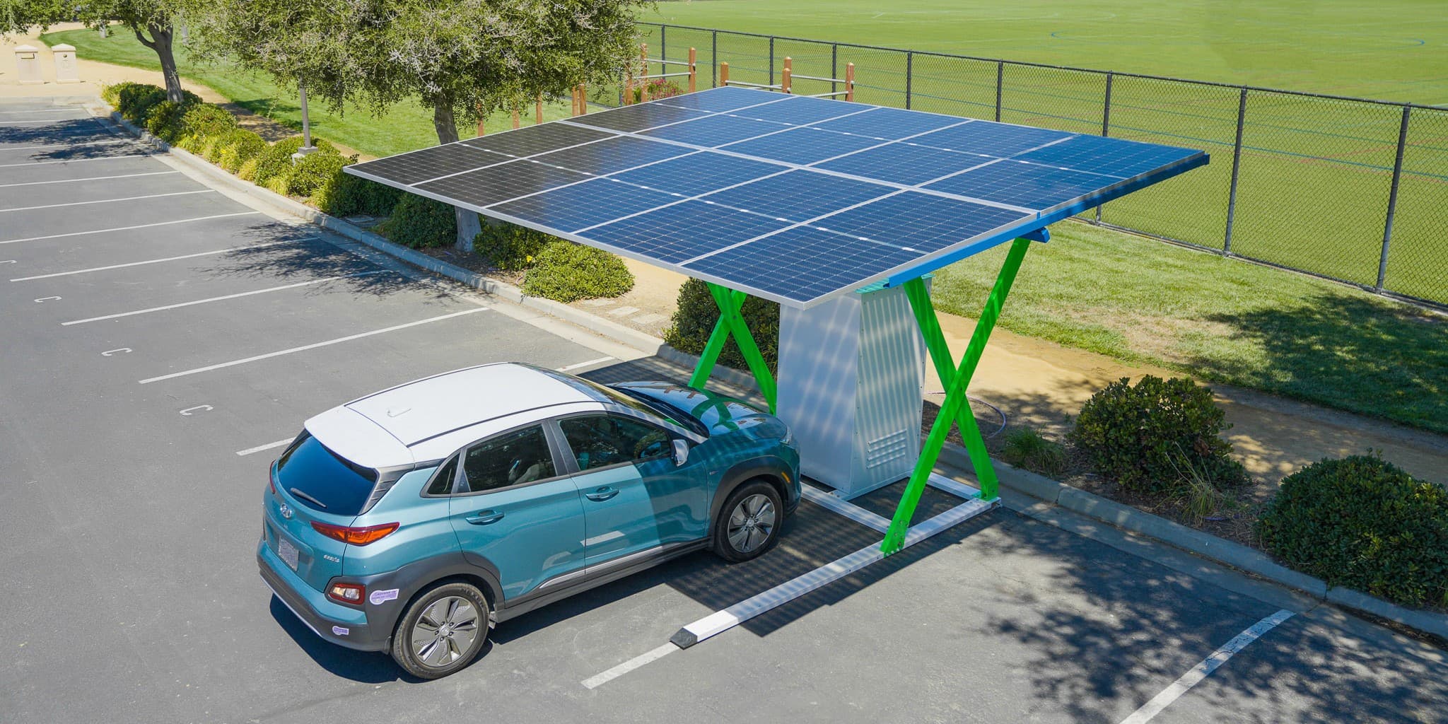 Solar car store charging station