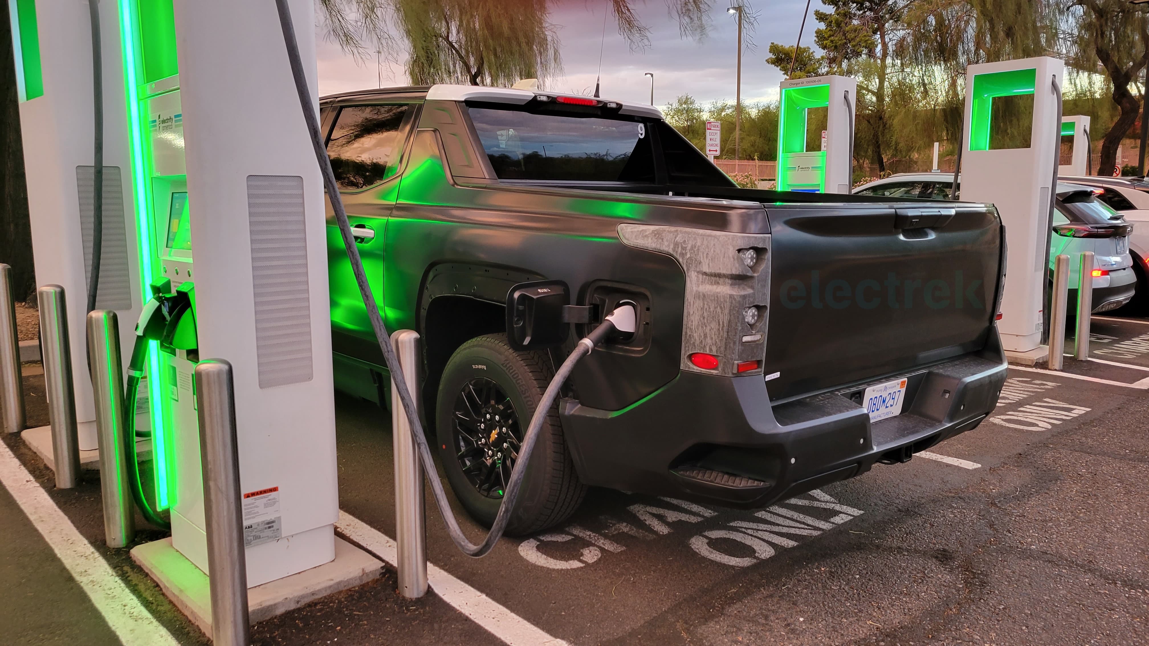 Chevy Silverado EV prototype seen fast charging at EA station [Gallery]