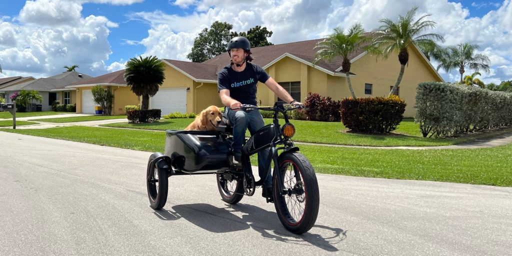 electric motorbike and sidecar