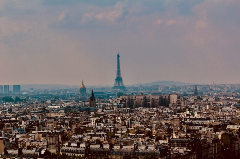 aerial view of eiffel tower