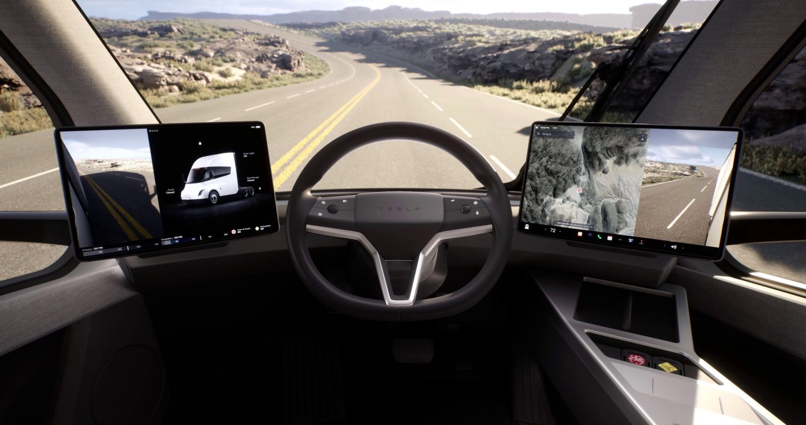 Tesla did not say a word about the Tesla Semi being equipped with autopilot/self-driving