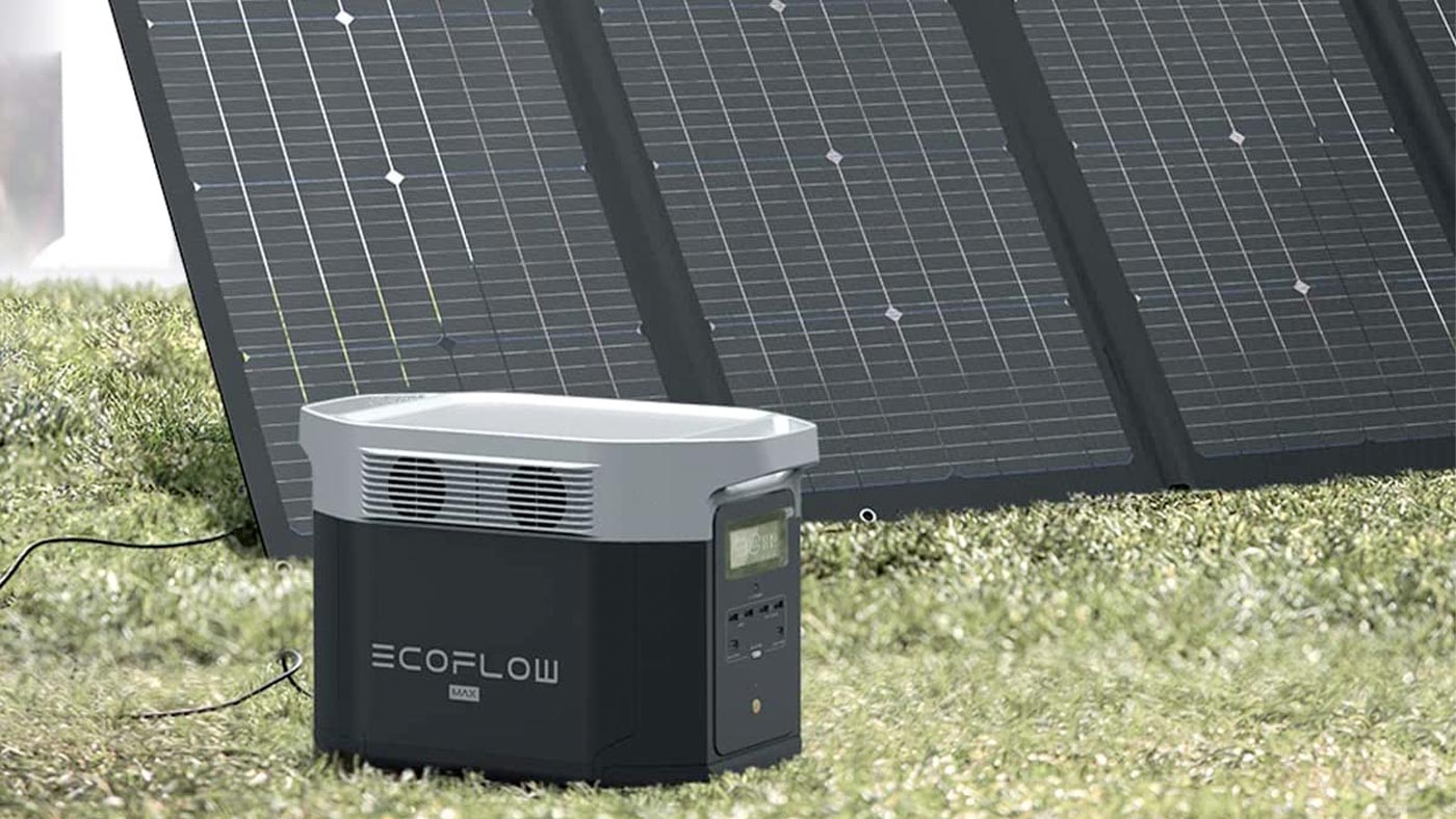 EcoFlow Tech DELTA 2 Max Power Station w/Solar Panel & Power Strip