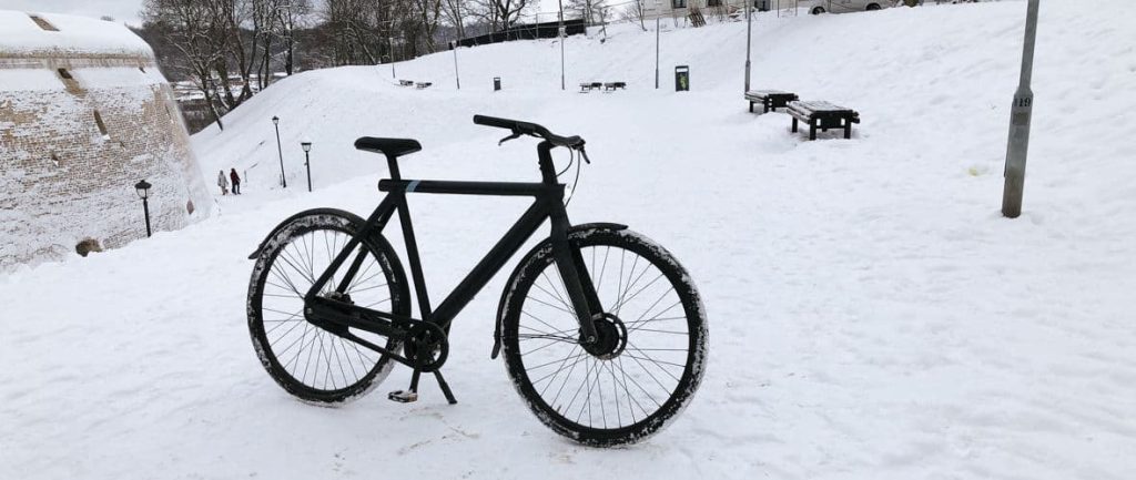 snow e-bike in winter