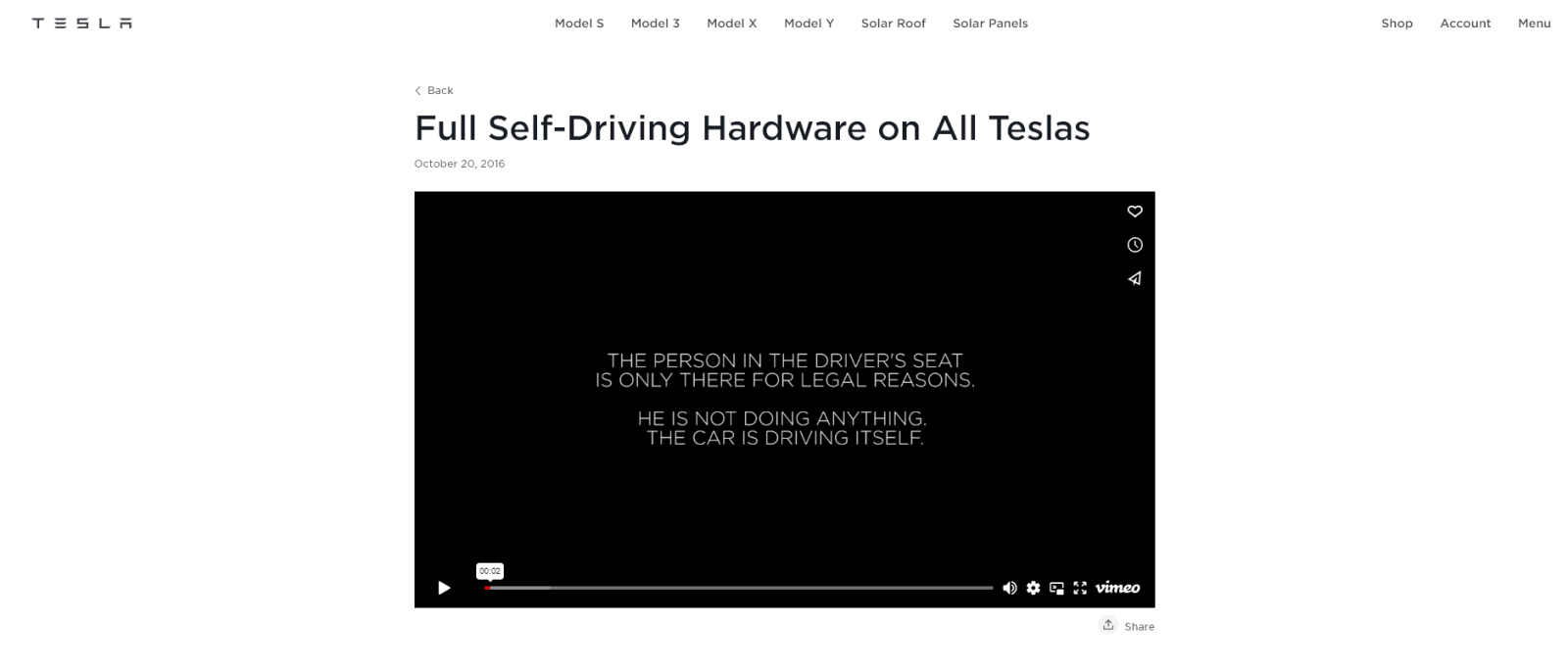Tesla staged video