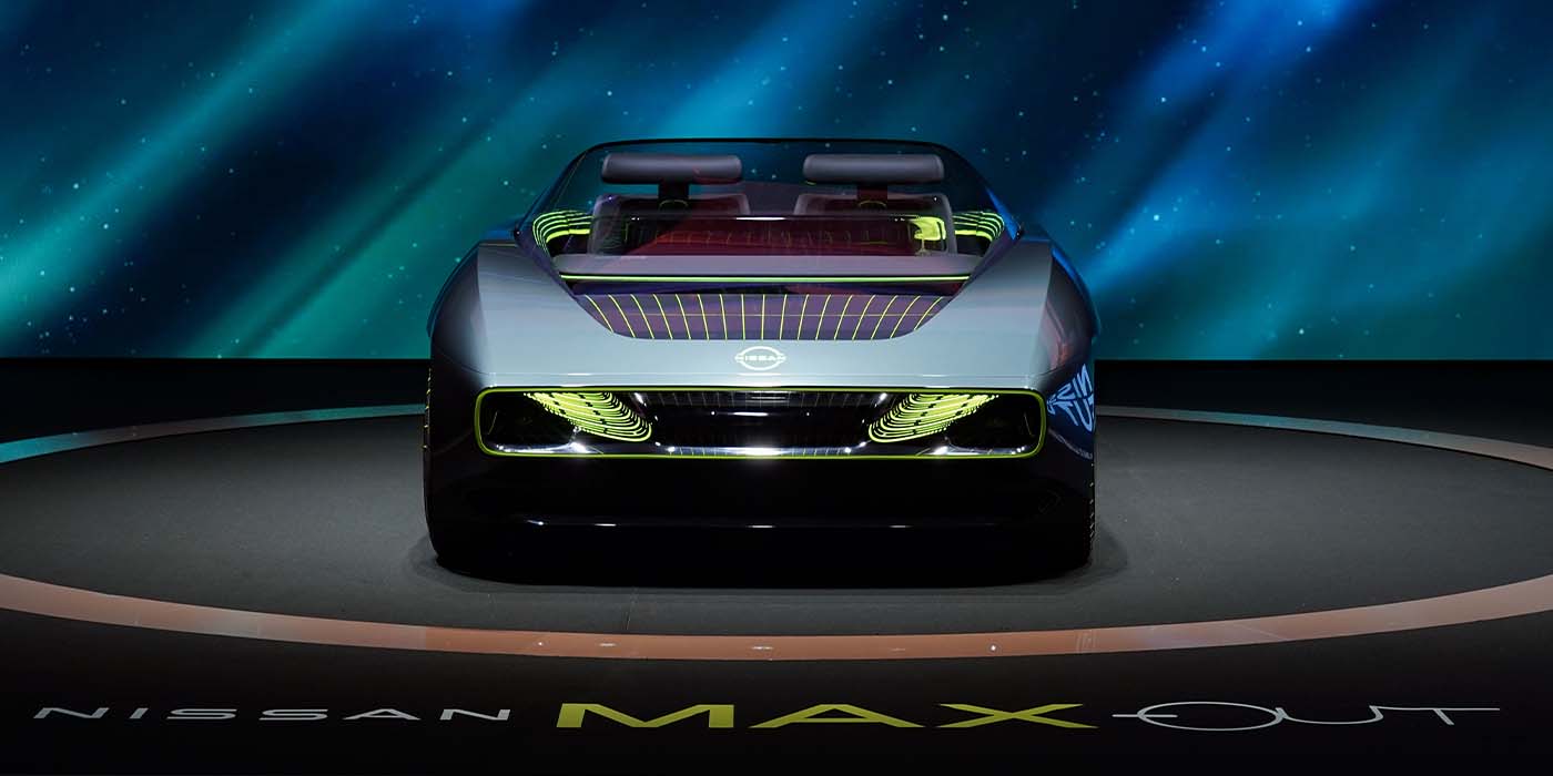 Nissan unveils MaxOut EV convertible concept at 'Futures' event