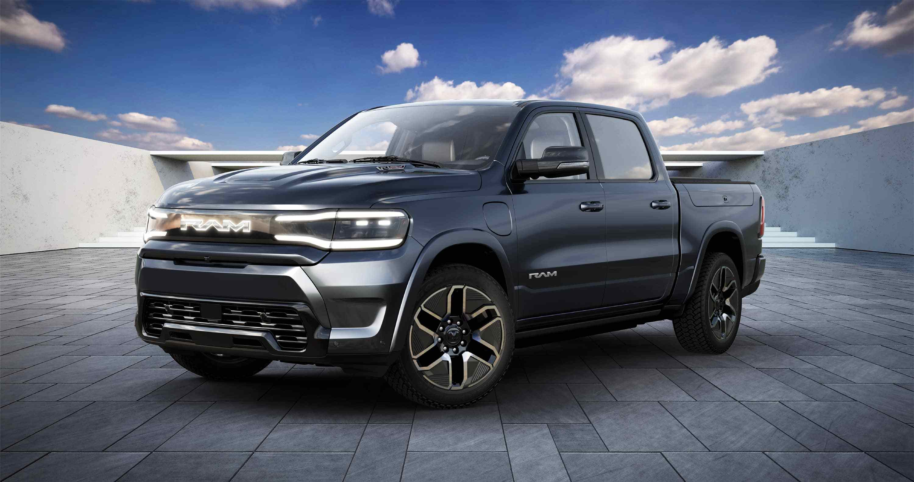 Check out the first images of the 2025 Ram 1500 REV electric truck