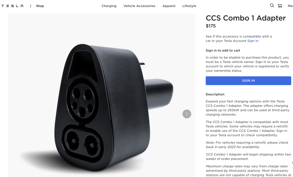 Tesla drops CCS adapter to $175, making it easier for universal