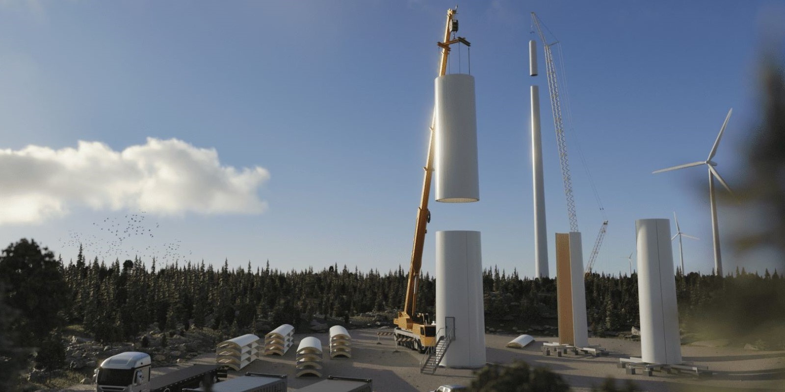 Building wind store turbines